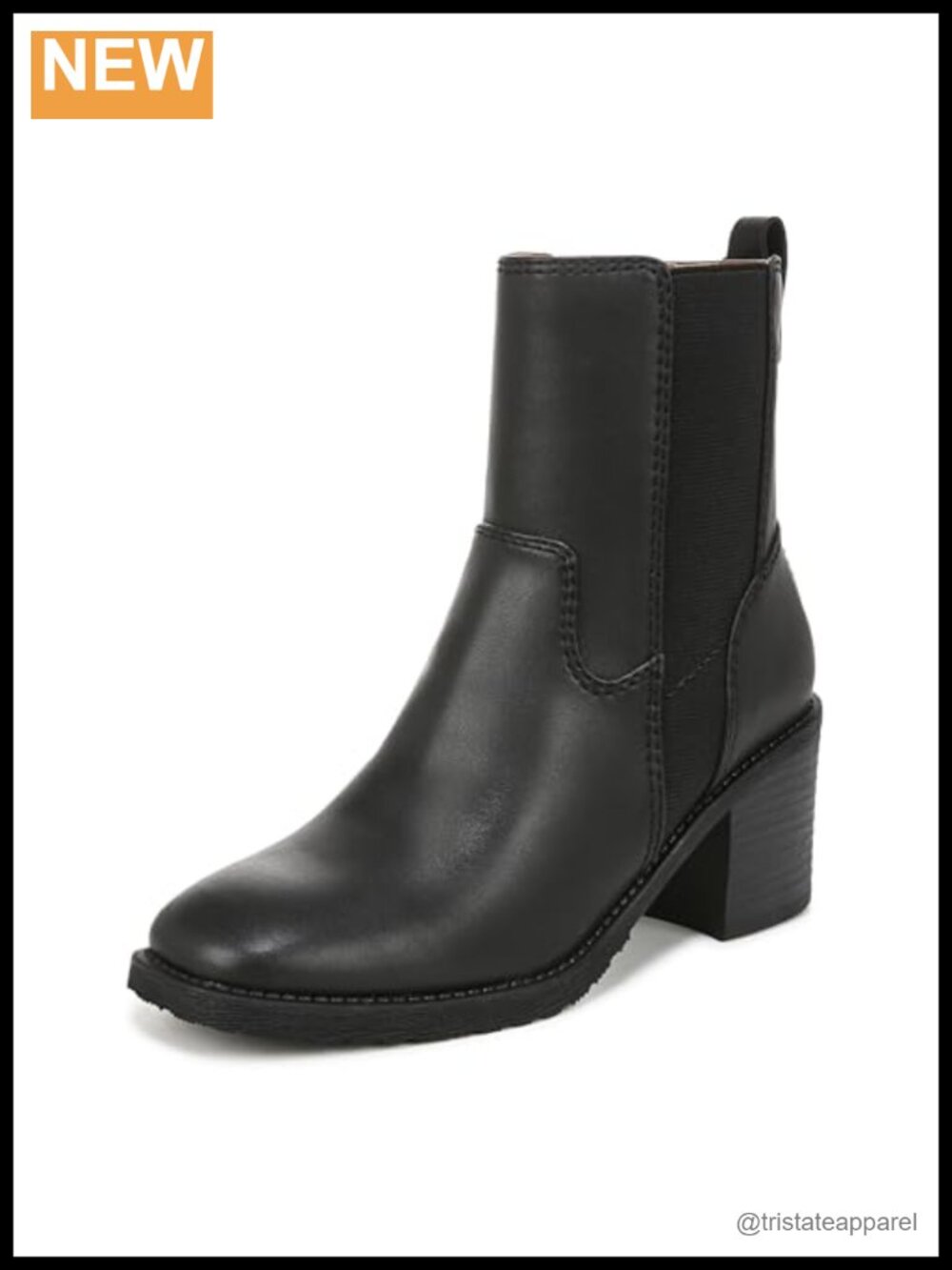 Eco-Friendly Vegan Leather Ankle Booties Square Toe Block Heel Zip